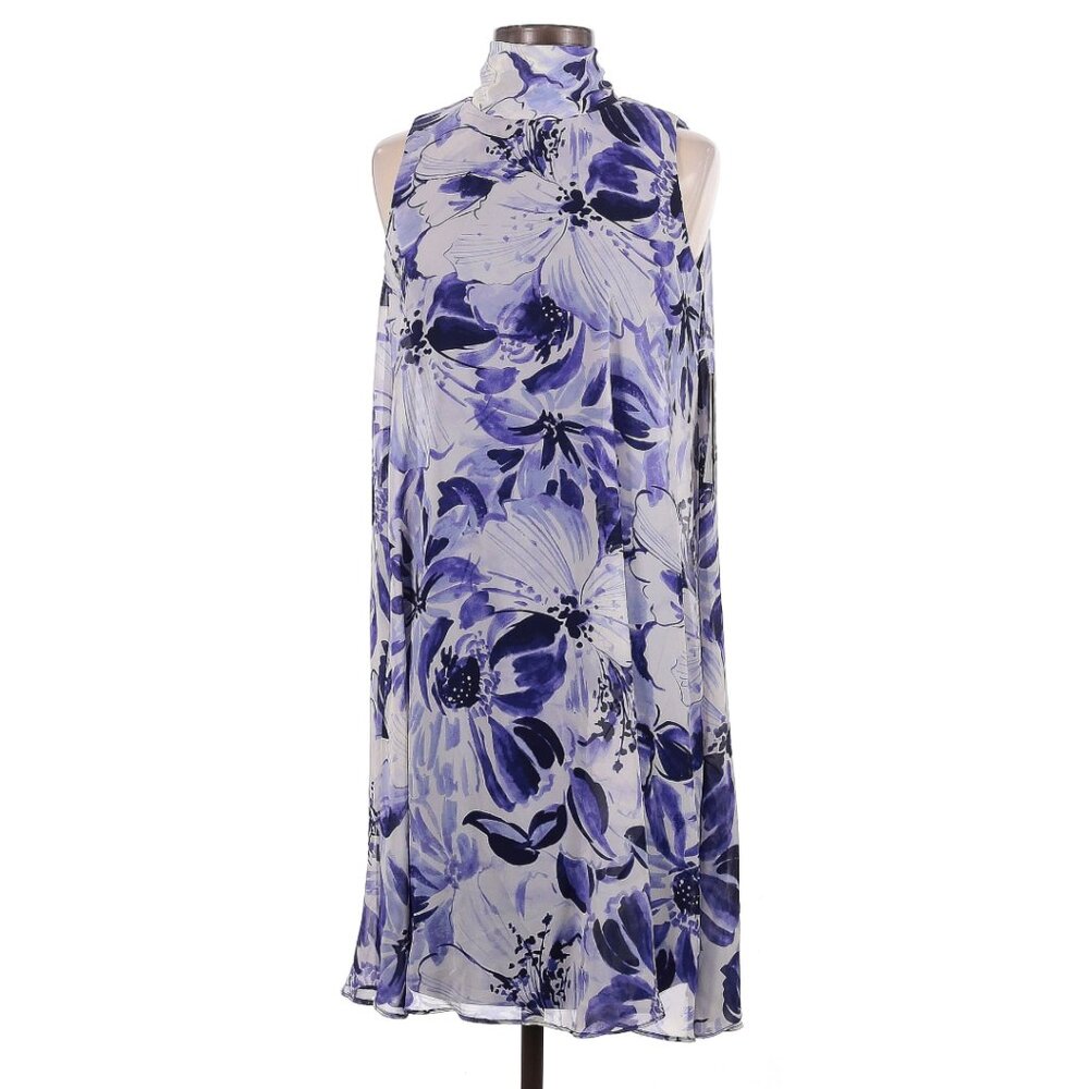 NWT Eliza J Women's Floral Print Chiffon Shift Dress 4
